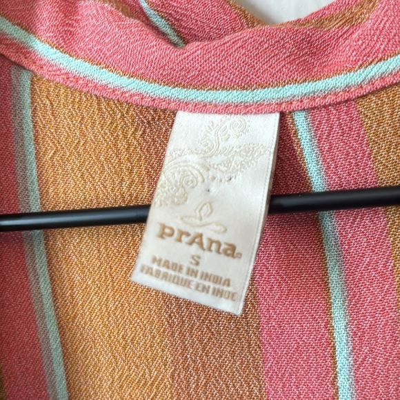 Prana Long Sleeve Tencel Scheena Tunic Shirt WR4 Cacti Soleil Stripe Small - Picture 6 of 10